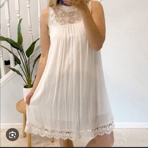 Hint of Mint Cream Smocked Sundress for Wedding Guest